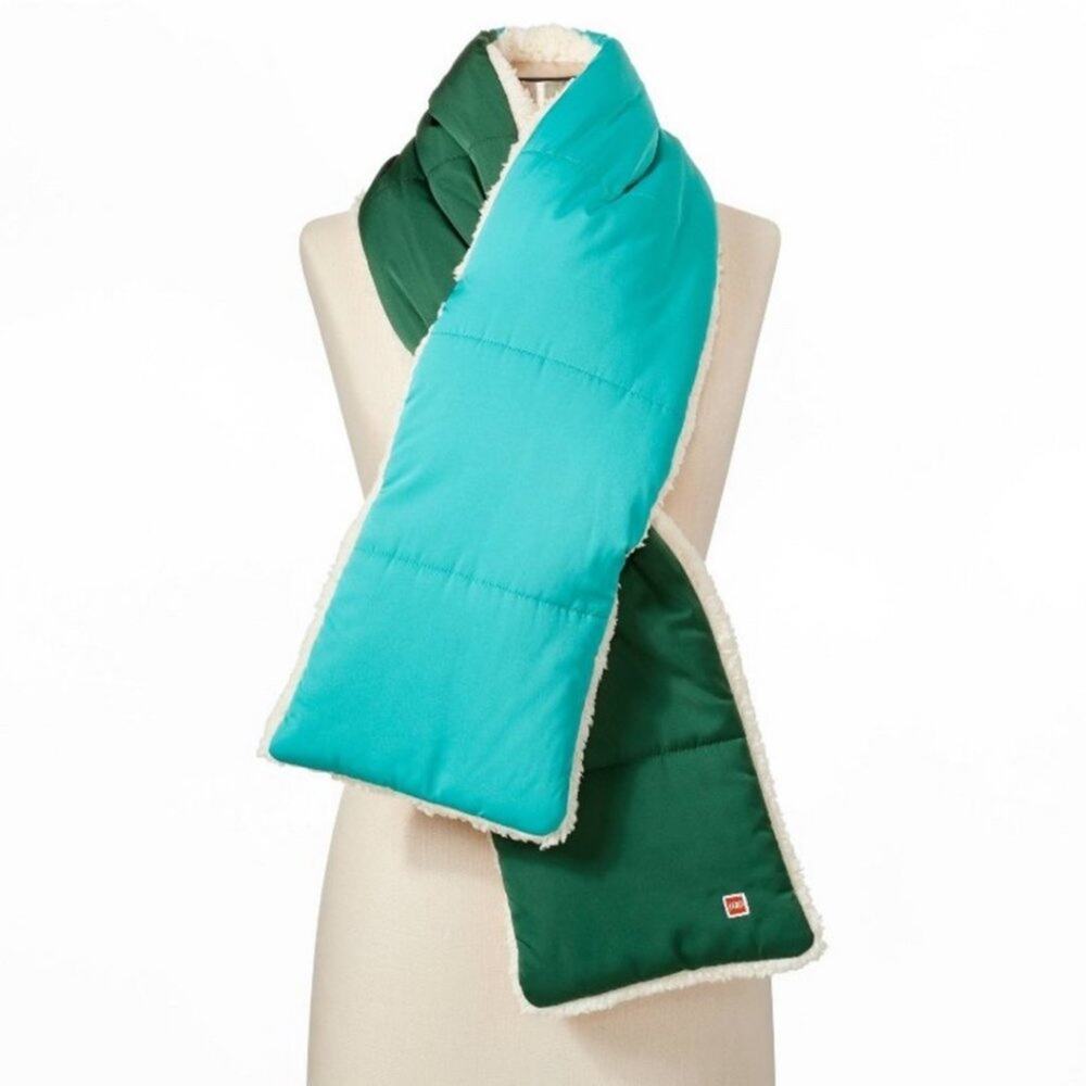 LEGO x Target Shearling Color Block Teal Puffer Scarf